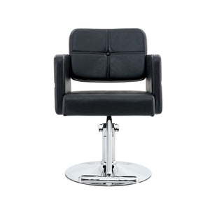 English Elm Fashionable Hydraulic Salon Chair Black Pu Leather Swivel Seat for Styling Studios W1151P361700