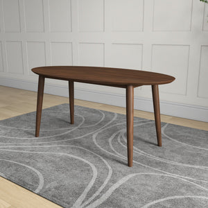 English Elm Ashcroft Furniture - Ada Mid Century Modern Solid Walnut Oval Dining Table, Space-Saving Pedestal Design for Small Homes Brown,Wood B183P231921