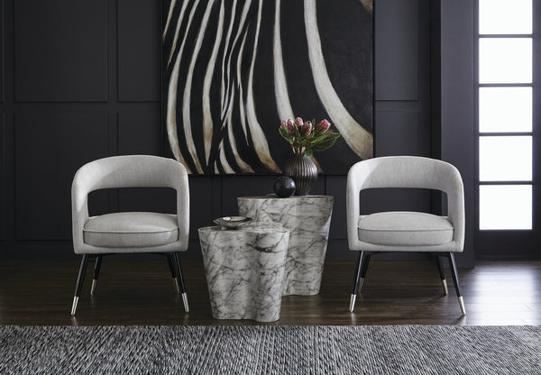 Sunpan Ava Contemporary Side Table - Unique Concrete Design with Eye-Catching Finish for Any Space Marble Look