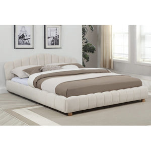 English Elm Velvet Queen Platform Bed Low Profile Modern Frame Plush Upholstered Bedroom B011S02267