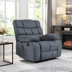 English Elm Christopher Knight Home® - MASSAGE Recliner Charcoal Fabric with 5 Modes, 2 Intensities, Tufted Contemporary Design & Remote 70412.00CHAR