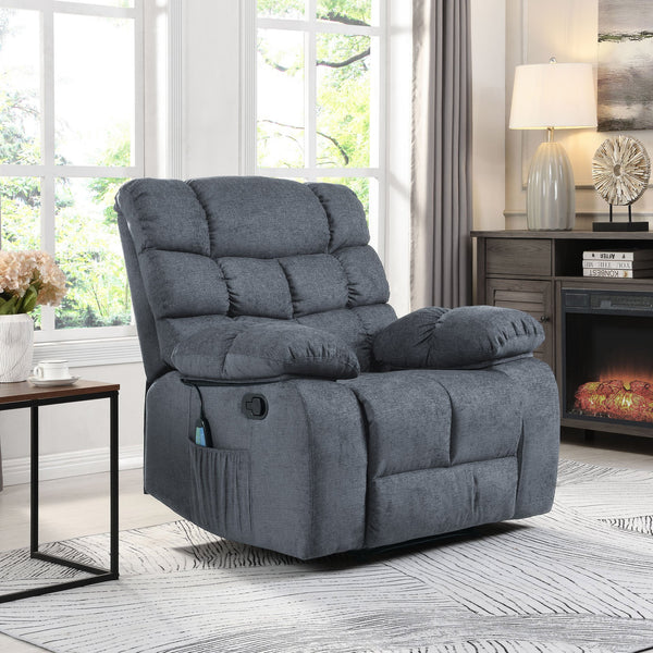 English Elm Christopher Knight Home® - MASSAGE Recliner Charcoal Fabric with 5 Modes, 2 Intensities, Tufted Contemporary Design & Remote 70412.00CHAR
