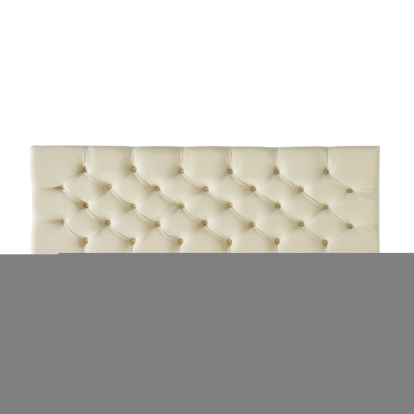 English Elm Button Tufted Storage Ottoman Upholstered Bench with Hinged Lid for Bedroom Entryway Beige N769P416738M