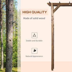 English Elm Outsunny Carbonized Fir Wood Garden Arbor Arch with Lattice Roof for Climbing Vines W2225P174431