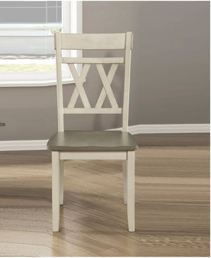 English Elm Modern Two-Tone Side Chairs Set of 2 Graywash Seat with Black Wood X-Back Farmhouse Dining Seating Antique White 42 L x 20.5 W x 10.5 H B011P401432