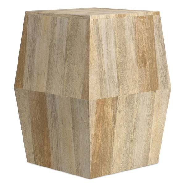 English Elm Terry Solid Mango Wood Side Table Compact Accent for Bedroom Living Room Rustic Charm Natural B136P420278