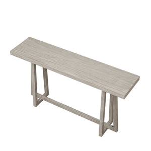 English Elm 59.84'' Console Table with Sturdy Construction and Weather-Resistant Finish for Entryway, Patio, Hallway Grey W757P246399