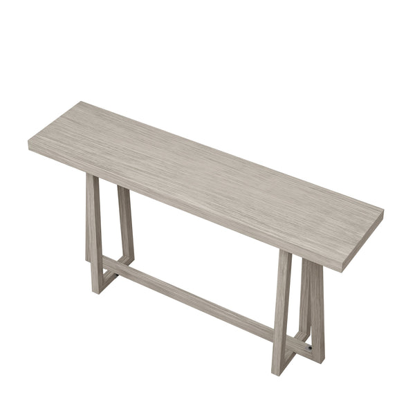 English Elm 59.84'' Console Table with Sturdy Construction and Weather-Resistant Finish for Entryway, Patio, Hallway Grey W757P246399