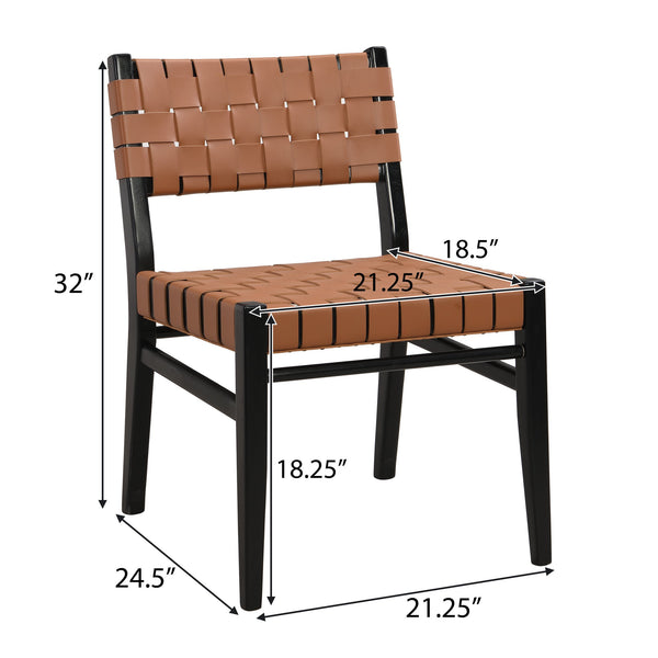 English Elm Christopher Knight Home® - DINING Modern Industrial PU Leather Dining Chair Set of 2 with Rubberwood Frame, Nailhead Trim, Durable Brown 74688.00BRN