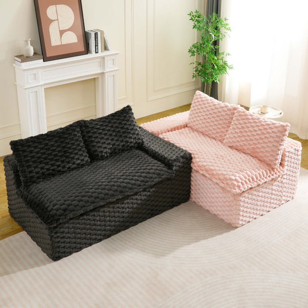 English Elm Luxury Color-Block Turtle Velvet Sofa - Modular Design For Stylish Living Room Comfort & Flexibility P1 W3371S00048-GIGA