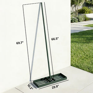 English Elm Outdoor Wide Head Leveling Rake with Adjustable Three Section Powder Coated Metal Handle T3971P481637