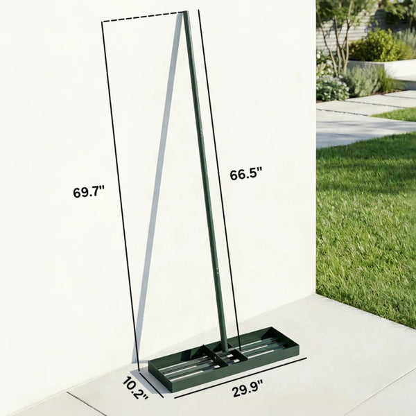 English Elm Outdoor Wide Head Leveling Rake with Adjustable Three Section Powder Coated Metal Handle T3971P481637