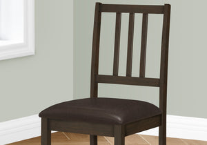 English Elm Dining Chair Set Of 2 - Upholstered Faux Leather With Brown Wood Legs For Modern Dining Spaces B2710P218866