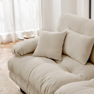 English Elm 27 Chenille Left Facing Sectional Sofa Module with Solid Wood Frame and Two Pillows W714P253472