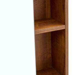 English Elm Bathroom Walnut Mirror Cabinet Wall Mounted with 4 Compartments, Towel Rack, HD Mirror, Moisture-Resistant W3226P325706