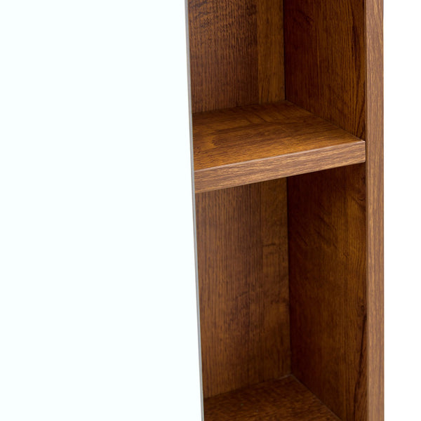 English Elm Bathroom Walnut Mirror Cabinet Wall Mounted with 4 Compartments, Towel Rack, HD Mirror, Moisture-Resistant W3226P325706