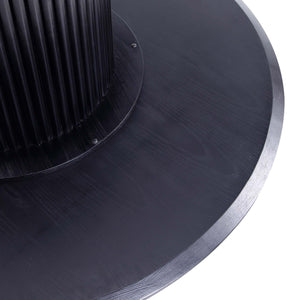 English Elm Hathaway 59" Round Dining Table - Stylish Black Wood Centerpiece With Ribbed Base For Modern Homes B365S00096
