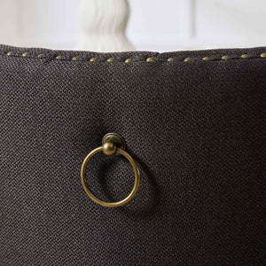 English Elm Nikki Tufted Flax Linen Dining Chair with Solid Wood Frame, High-Rebound Cushion, Nailhead Trim Black W1143P233648