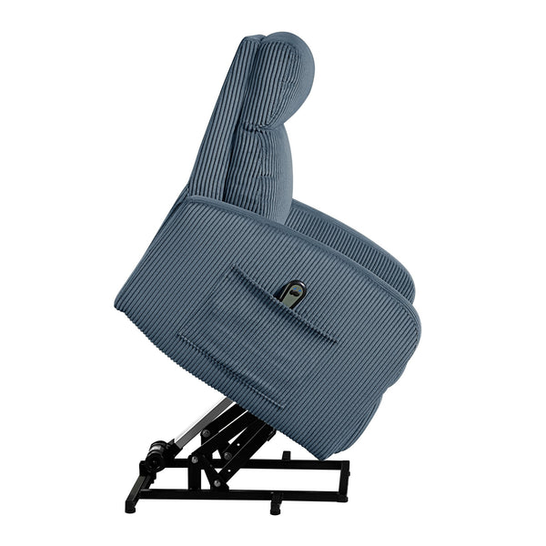 English Elm Contemporary Power Lift Chair Recliner with Plush Corduroy, Foam-Over-Coil Support & Side Pocket Blue 31 L x 29 W x 24 H B011P395833