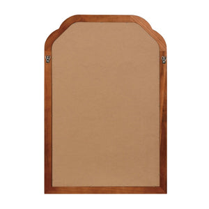 English Elm Yellowish Brown Decorative Mirror 24" X 36" - Solid Wood Rounded Corner Accent For Any Room W2203P389100-GIGA