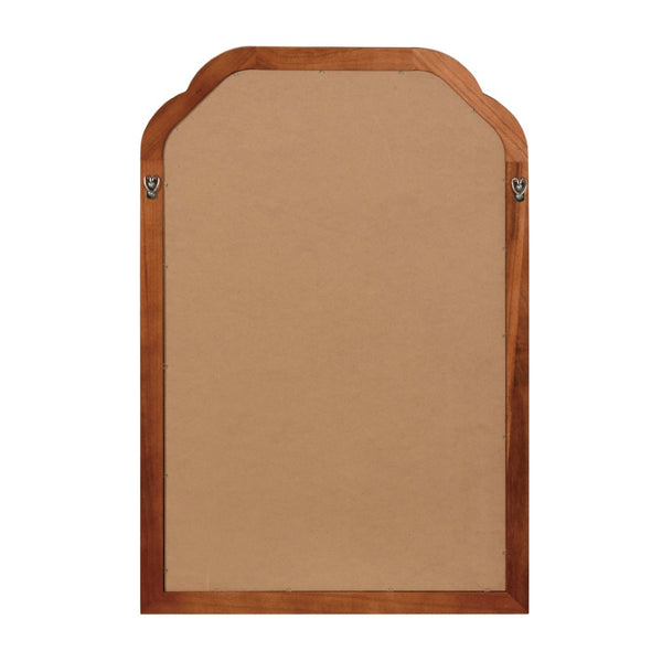 English Elm Yellowish Brown Decorative Mirror 24" X 36" - Solid Wood Rounded Corner Accent For Any Room W2203P389100-GIGA