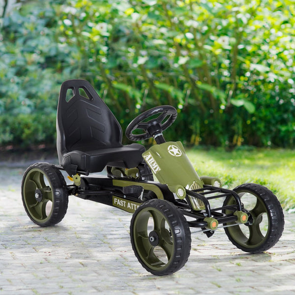 English Elm Aosom Kids Pedal Go Kart with Adjustable Seat Eva Wheels Forward Reverse Drive W2225P229396