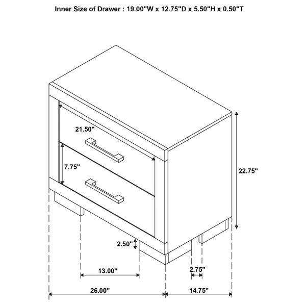 English Elm Tokyo White 6-Piece Platform Bedroom Set: Modern Minimalist Design With 2 Nightstands & Storage Solutions B062S00980-GIGA