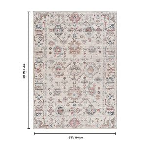 English Elm Oxford Traditional Polyester Area Rug Stain Resistant Low Pile for Living Room B186P428892