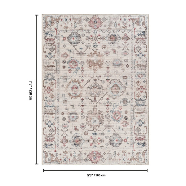 English Elm Oxford Traditional Polyester Area Rug Stain Resistant Low Pile for Living Room B186P428892