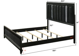 English Elm Espresso Eastern King Panel Bed Faceted Wood Frame Transitional Bedroom Design B2741S00914