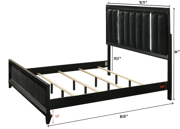 English Elm Espresso Eastern King Panel Bed Faceted Wood Frame Transitional Bedroom Design B2741S00914