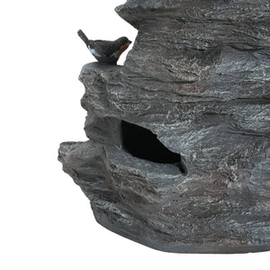 English Elm Christopher Knight Home® - 4-Tiered Concrete Waterfall Fountain with LED Glow, Weather-Resistant Outdoor Garden Accent, Soothing Ambiance N765P324559G