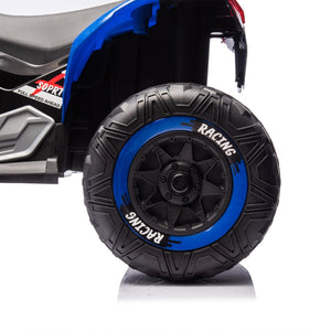 English Elm 24v Kids Electric Atv Xxxl Off-road Ride on with Remote Parental Control and Bluetooth Blue W1578P228313