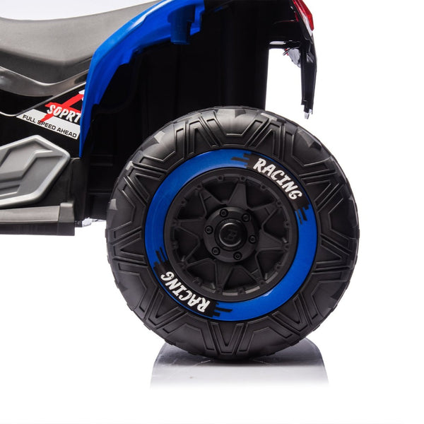 English Elm 24v Kids Electric Atv Xxxl Off-road Ride on with Remote Parental Control and Bluetooth Blue W1578P228313