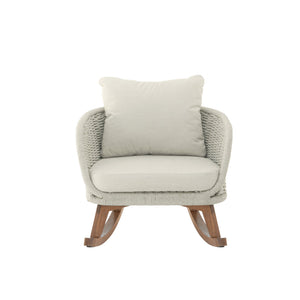 English Elm Christopher Knight Home® - [Set of 2] 29.5" Contemporary Minimalist Wicker Rocking Chair with Plush Polyester Cushions & Solid Wood Frame Beige+Natural N767P305079A_2