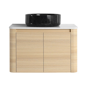 English Elm 30'' Wall-Mounted Bathroom Vanity With Soft-Close Doors, Ceramic Sink & Plywood Frame For Modern Spaces W999S00466