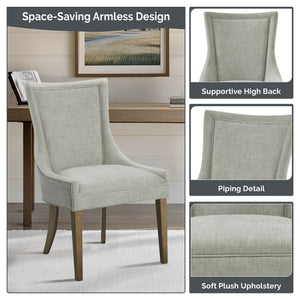 JLA Home Madison Park Signature - Ultra Upholstered Dining Side Chairs Set of 2 — Plush Chenille Armless Seats, Solid Wood Legs, Tailored Trim MPS108-0296