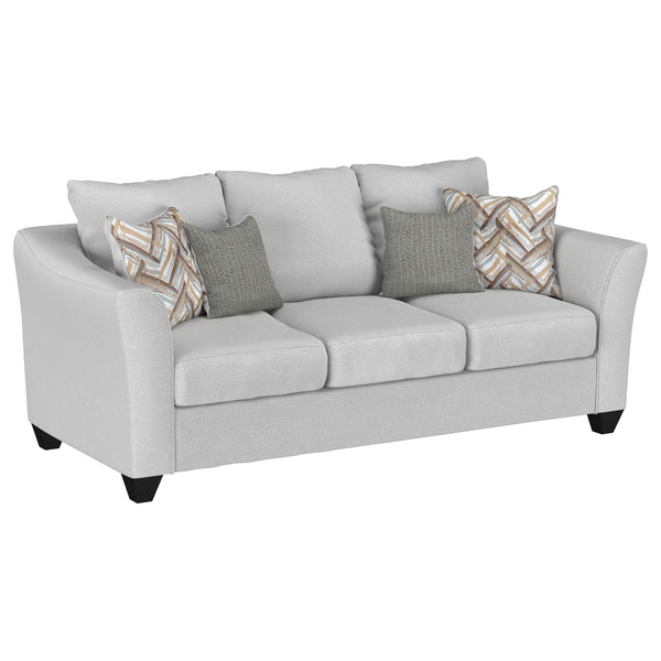 English Elm Alcazar Grey Mist 3-Piece Sofa Set - Contemporary Comfort With Sand Upholstery & Accent Pillows B062S01277