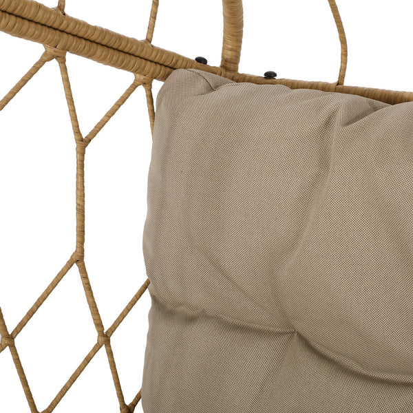 English Elm Christopher Knight Home® - TAMARA Cozy Brown Fabric Hanging Chair with 8ft Chain — Comfortable Patio Seat, Durable 32.8x25.8x15" 71694.00LTN