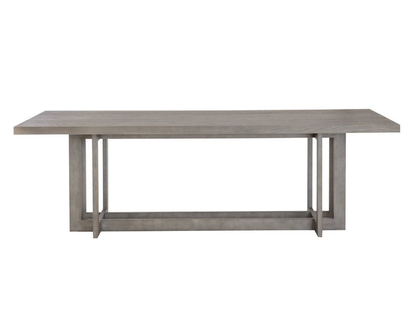Sunpan Disera 96" Handcrafted Dining Table with Elegant Linear Base and Rich Wood Detail for Any Space Ash Grey V1