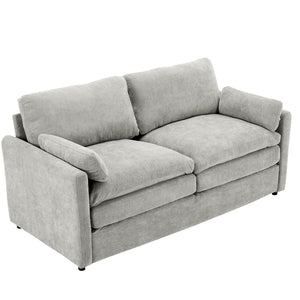 English Elm 68.1" Cozy Upholstered Loveseat Sofa with Double-Layer Cushions, Deep Seating, Chenille Comfort & Support LIGHT GREY N719P251496R