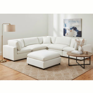 English Elm Caylie Modular 6-Piece Sectional In Ivory - Versatile Comfort, Family-Friendly, Plush Seating Solution B050S00030