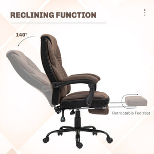 English Elm Homcom Big And Tall Executive Office Chair With Footrest, Ergonomic High Back, Reclining Design W2225P250020