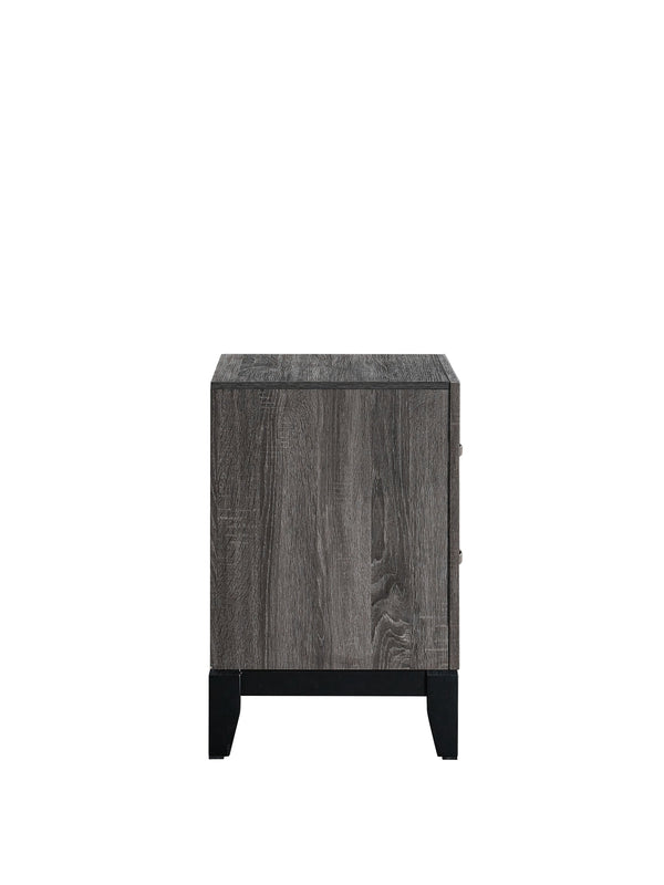 English Elm Glasgow Nightstand with Two Dovetail Drawers, Sleek Hardware and Deep Storage for Modern Bedrooms Gray 24 L x 26 W x 19 H B078P349542