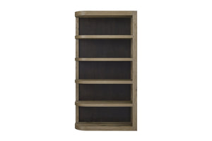 English Elm Reversible Etagere in English Knotty Oak Veneer — Solid Wood/MDF, Reversible Shelving, Sculptural Rounded Fronts B2699P401365