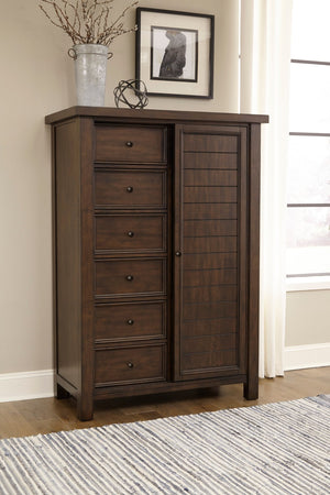 English Elm Classic Mango Veneer Wardrobe Chest with Eight Drawers and Shelving Brown Bedroom B011P446669
