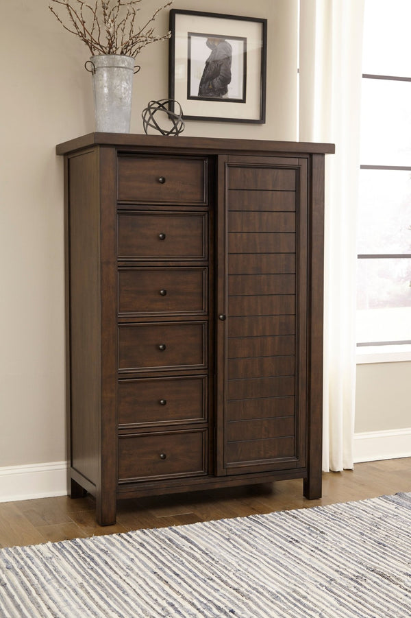 English Elm Classic Mango Veneer Wardrobe Chest with Eight Drawers and Shelving Brown Bedroom B011P446669