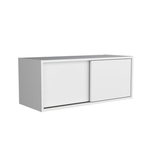 English Elm Wall Engineered Wood Cabinet with Single Door and Two Shelves for Kitchen Storage, Modern Durable Design White 33.86 L x 14.17 W x 3.54 H B097P250892