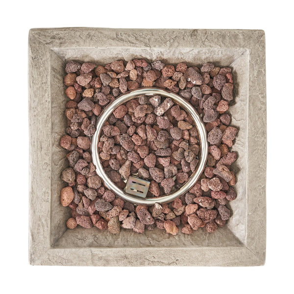 English Elm Christopher Knight Home® - Outdoor 19.50" MGO Fire Column Stone Gray - 40,000 BTU, Lightweight Concrete, Tank Inside, Ambient Glow 57562.00-40K