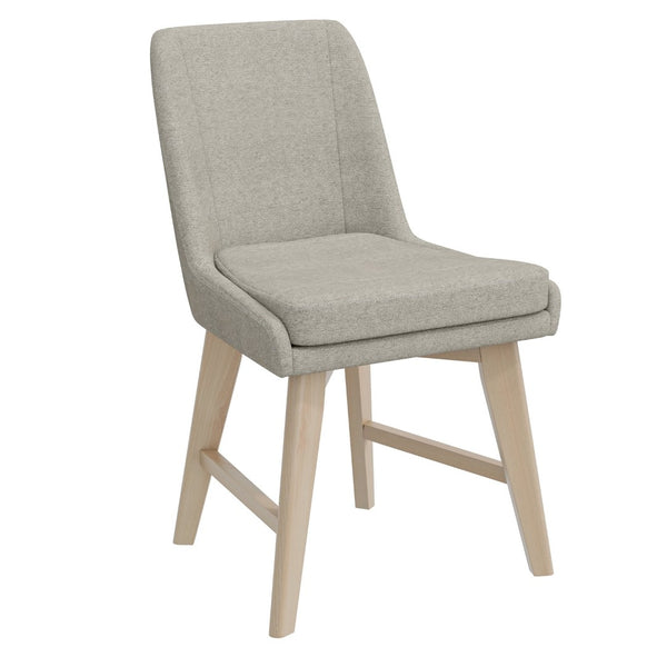 English Elm Studio Armless Linen Texture Dining Chairs with White Wash Wood Legs Set of 2 B127P495087